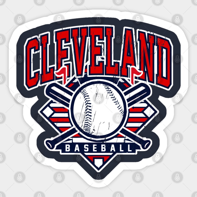 Vintage Cleveland Baseball Sticker by funandgames